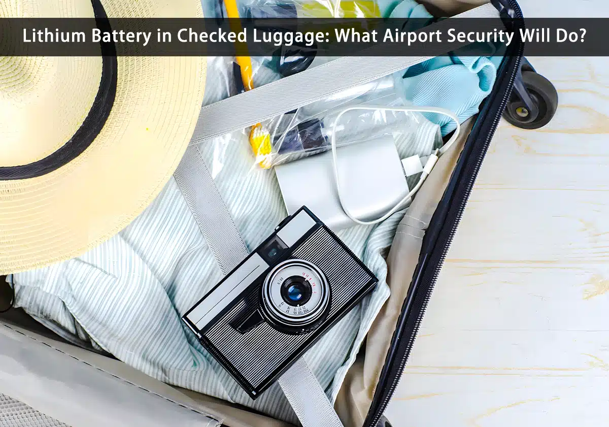 Prohibited spare laptop battery in checked baggage